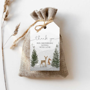 Étiquettes-cadeau Tag Hivernal Boho Woodland Baby shower Favoriser