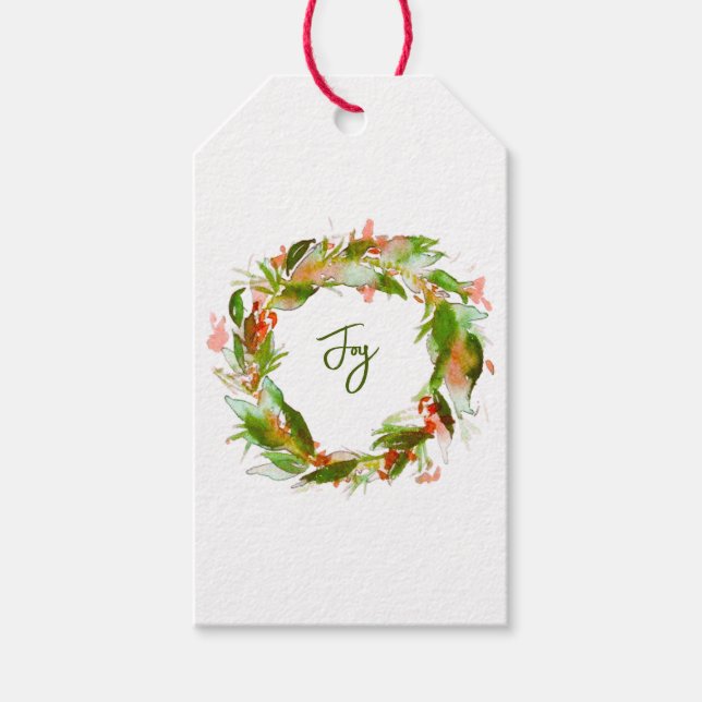Étiquettes-cadeau Tag Joy Wreath (Devant)