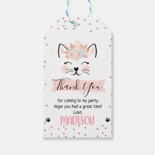 Étiquettes-cadeau Tag Kitten Faux Rose Gold Favor Merci