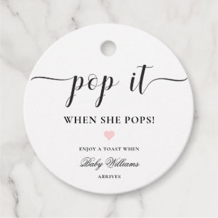 Étiquettes Cadeau Tag Leyton Modern Minimal Pop it Champagne Favoris