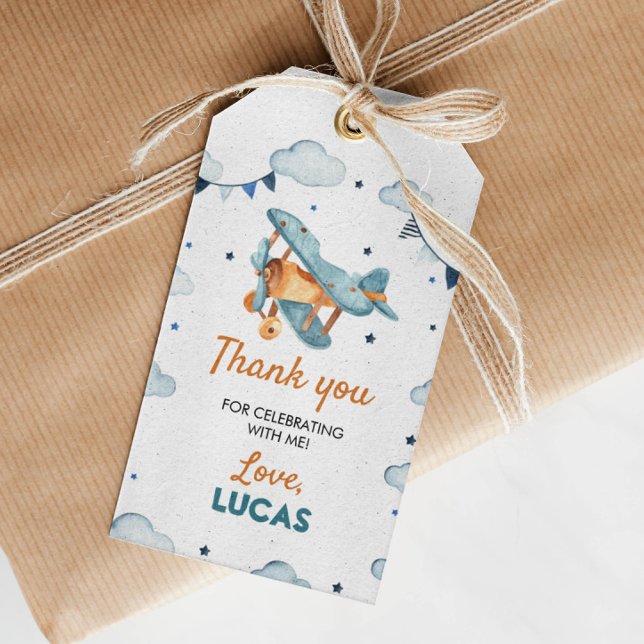 Étiquettes-cadeau Tag Merci avion (Créateur téléchargé)