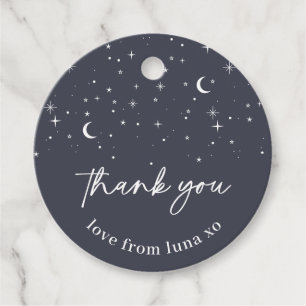 Étiquettes Cadeau Tag Merci circulaire céleste de la Marine
