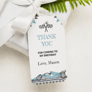 Étiquettes-cadeau Tag Merci d'anniversaire de la fête de course