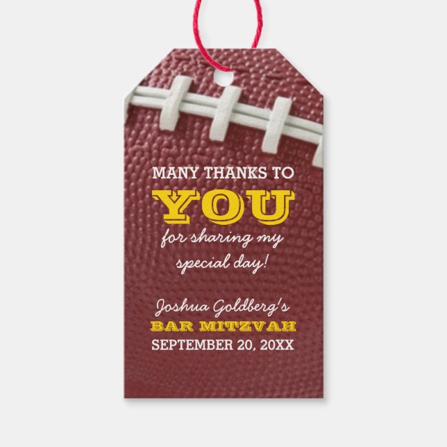 Étiquettes-cadeau Tag Merci de football (Devant)