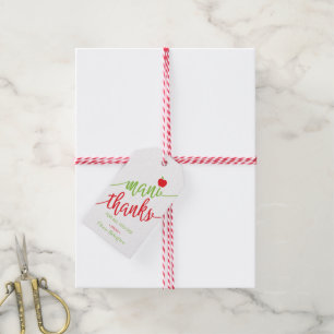 Étiquettes-cadeau Tag Merci Mani, Appréciation de l'enseignant