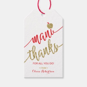 Étiquettes-cadeau Tag Merci Mani, Appréciation de l'enseignant