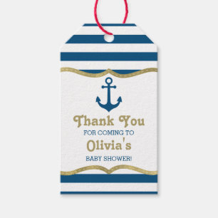 Étiquettes-cadeau Tag Merci nautique, Ancre, Faux Foil