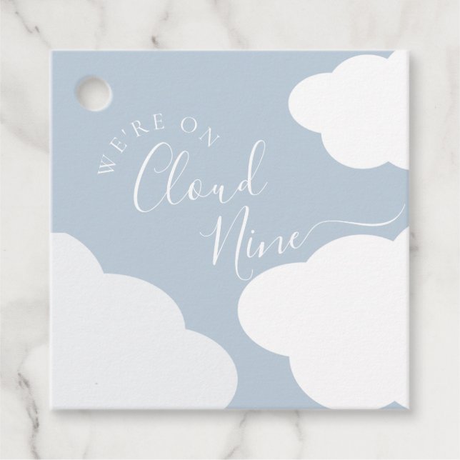 Étiquettes Cadeau Tag On Cloud Nine Favor (Devant)