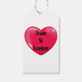 Étiquettes-cadeau Tag Personnalisé Coeur 3D Rouge