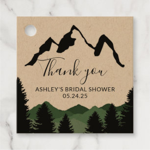 Étiquettes Cadeau Tag préféré des montagnes de la forêt verte