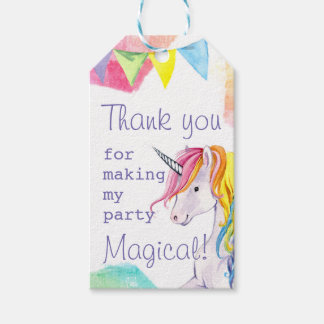 Étiquettes-cadeau Tag Rainbow Unicorn Anniversaire Favoriser