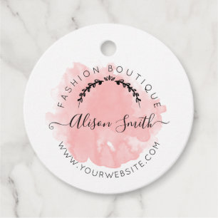 Étiquettes Cadeau Tag rose aquarelle pour Boutique Store