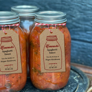 Étiquettes-cadeau Tag rustique en canne rouge Jar Kraft Hang