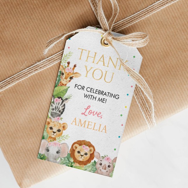 Étiquettes-cadeau Tag Safari Wild One Favor (Créateur téléchargé)
