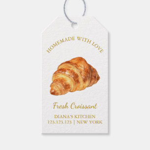 Étiquettes-cadeau Tag simple fait maison Croissant frais BLANCHE