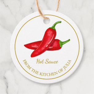 Étiquettes Cadeau Tag simple maison de sauce de chili chaud Hang