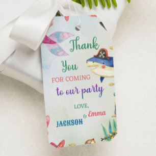 Étiquettes-cadeau Tag sous le Merci de fête d'anniversaire de la mer