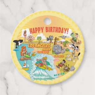 Étiquettes Cadeau Tag Sunny California Happy Birthday Favor