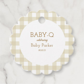 Étiquettes Cadeau Tag Tan En vichy Baby shower Favoriser