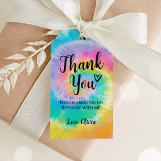 Étiquettes-cadeau Tag Tie Dye Favor, Tag Tie Dye Anniversaire Merci