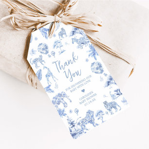 Étiquettes-cadeau Tag Toile De Jouy Safari Animaux Baby shower Favor