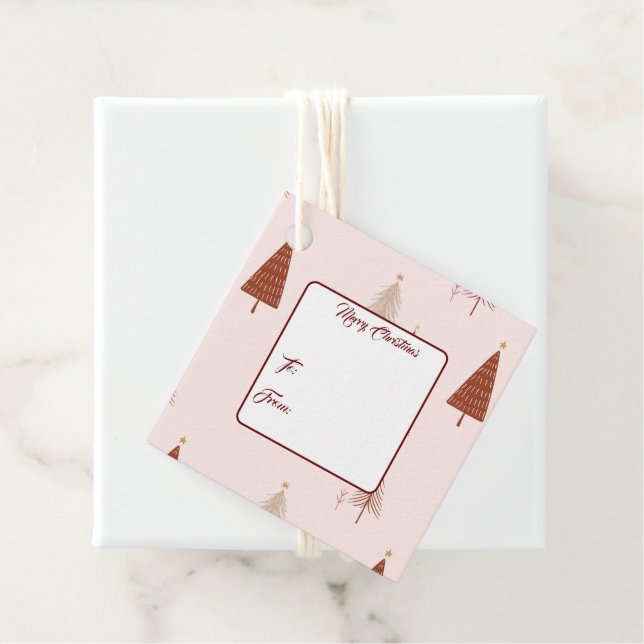 Étiquettes Cadeau Tag-Trees Cadeaux de Noël (En situation)