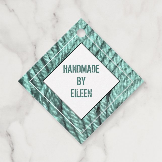 Étiquettes Cadeau Tag Tricot Crochet artisanal en fils (Devant)