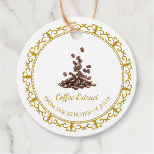 Étiquettes Cadeau Tag vintage fait maison extrait de café Hang