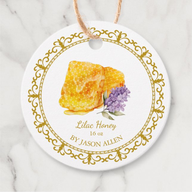 Étiquettes Cadeau Tag vintage Honeypeb Lilac Infusé Honey Hang (Devant)