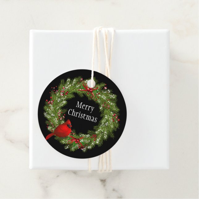 Étiquettes Cadeau Tag-Wreath (En situation)