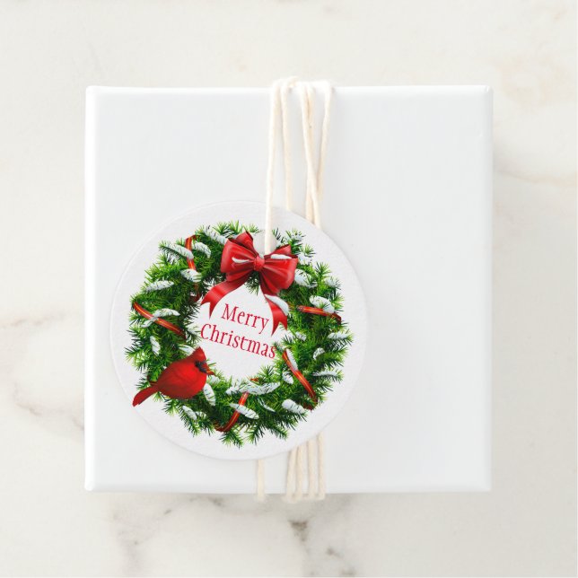 Étiquettes Cadeau Tag-Wreath (En situation)