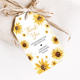 Étiquettes-cadeau Tags Baby shower d'automne du tournesol Favoriser