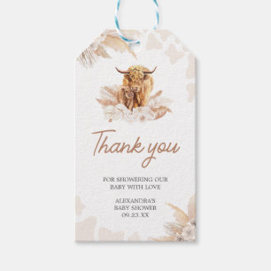 Étiquettes-cadeau Tags Brown Highland Cow Baby shower Favoriser