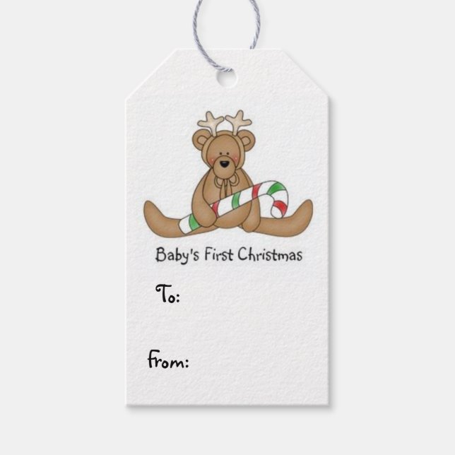 Étiquettes-cadeau Tags cadeaux de Noël/1er Noël pour bébé (Devant)