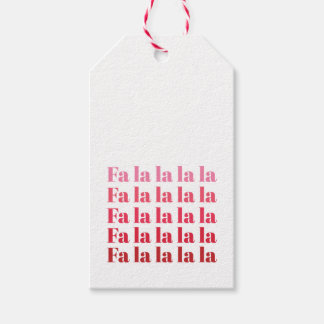 Étiquettes-cadeau Tags cadeaux de Noël rose "Fa La La"