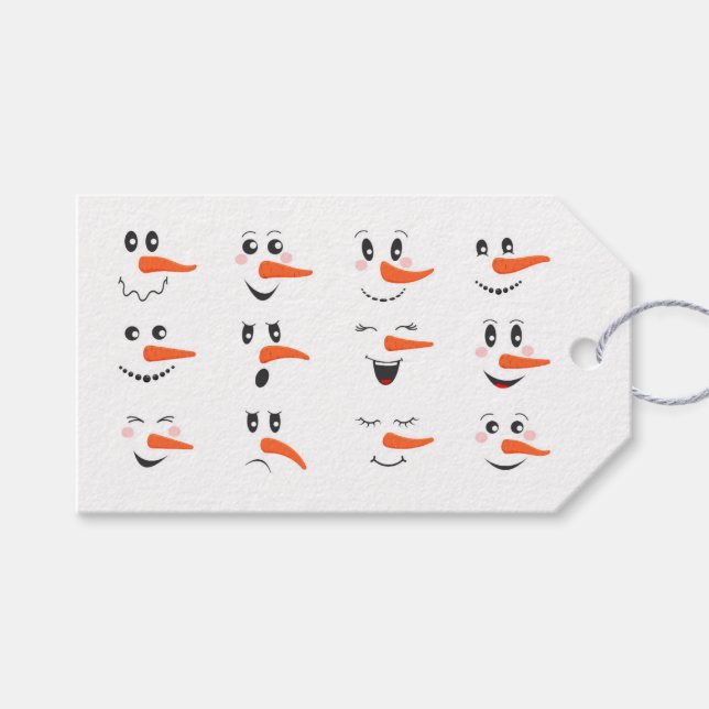 Étiquettes-cadeau Tags cadeaux des Snowmen (Devant (Horizontal))
