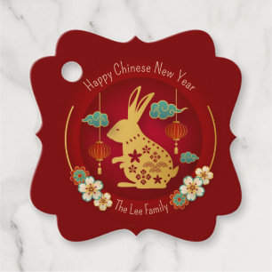 Étiquettes Cadeau Tags cadeaux du Nouvel An chinois (Année du lapin)