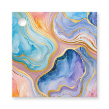 Tags cadeaux en marbre coloré en encre d'art