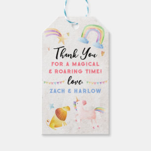 Étiquettes-cadeau Tags cadeaux Lion et Unicorn Party Favoriser