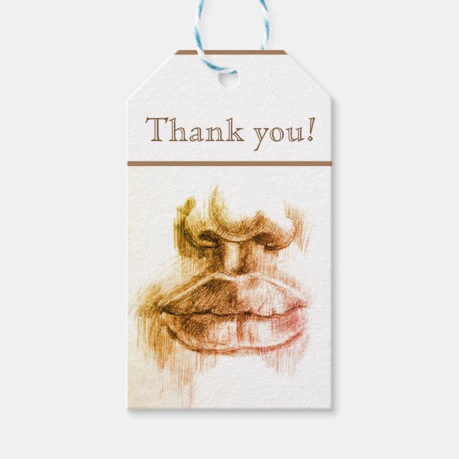 Étiquettes-cadeau Tags Cadeaux personnalisés de dessin au crayon des (Devant)