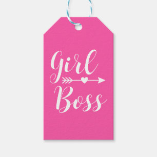 Étiquettes-cadeau Tags cadeaux pour filles Boss rose moderne