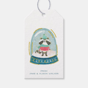 Étiquettes-cadeau Tags cadeaux Snow Globe Raccoon