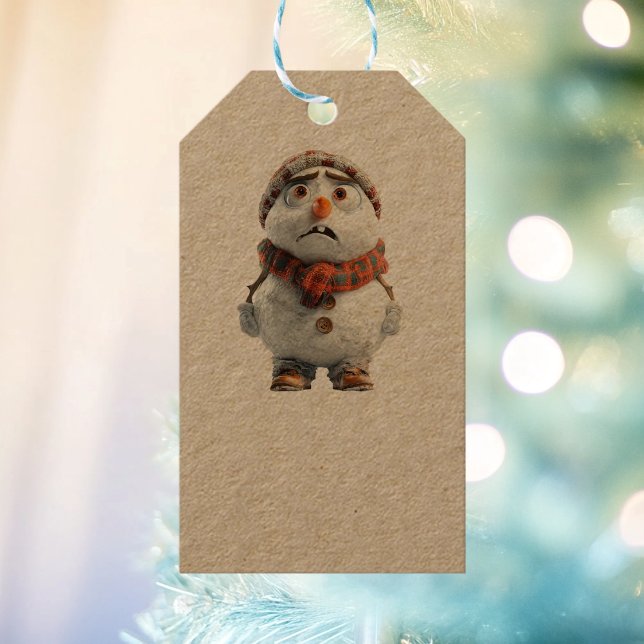 Étiquettes-cadeau Tags cadeaux Snowman Kraft (Créateur téléchargé)