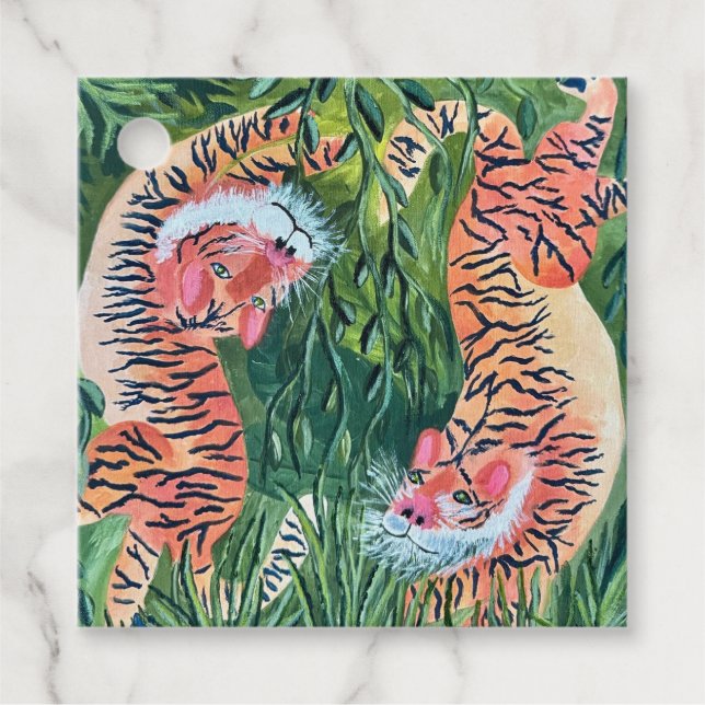 Étiquettes Cadeau Tags cadeaux tigres (Devant)