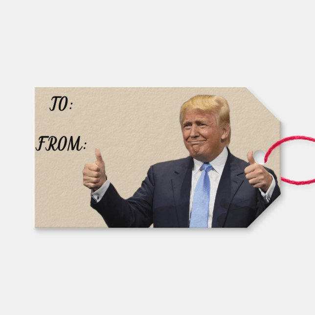 Étiquettes-cadeau Tags cadeaux Trump (Devant (Horizontal))