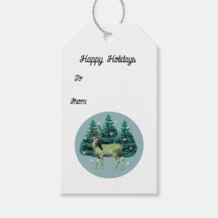 Étiquettes-cadeau Tags Cadeaux vintage Holiday Wild Deer
