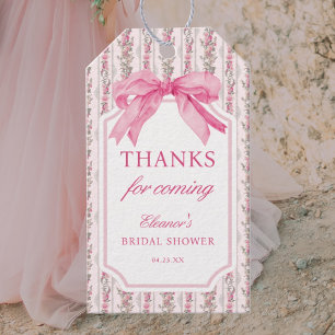Étiquettes-cadeau Tags de Merci de Fête des mariées de boule rose