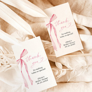 Étiquettes-cadeau Tags de Merci de Fête des mariées de Bow rose, Fav