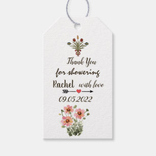 Étiquettes-cadeau Tags de Merci floral personnalisé Imprimable