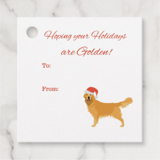 Étiquettes Cadeau Tags de Noël Golden Retriever